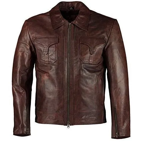 Mens Drifter Vintage Brown Leather Jackets