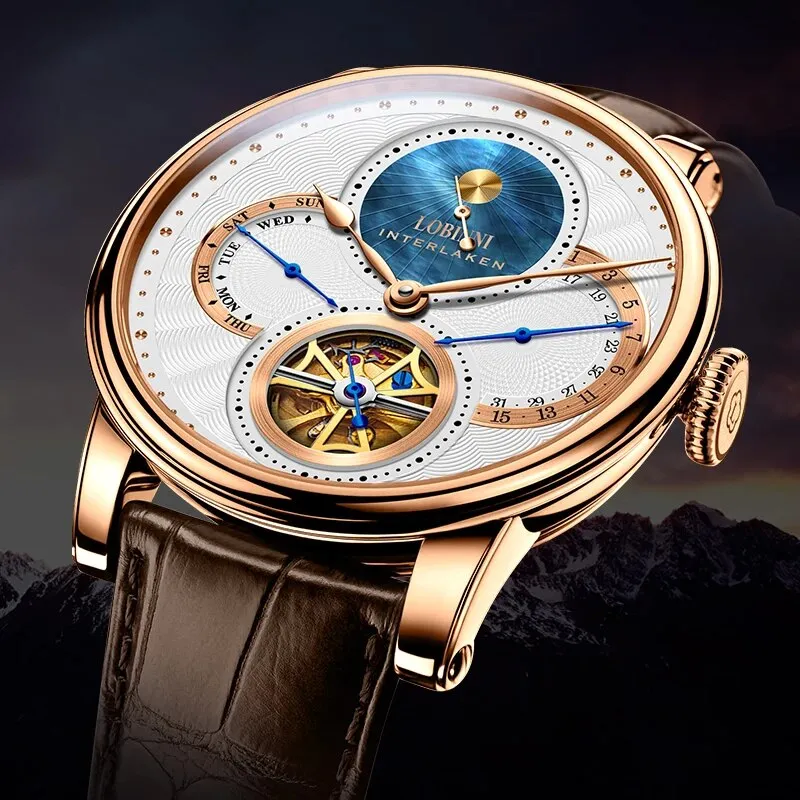 Men's Luxury Skeleton Design Automatic Seagull Movement Wristwatch