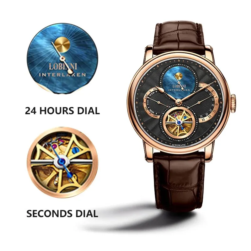 Men's Luxury Skeleton Design Automatic Seagull Movement Wristwatch