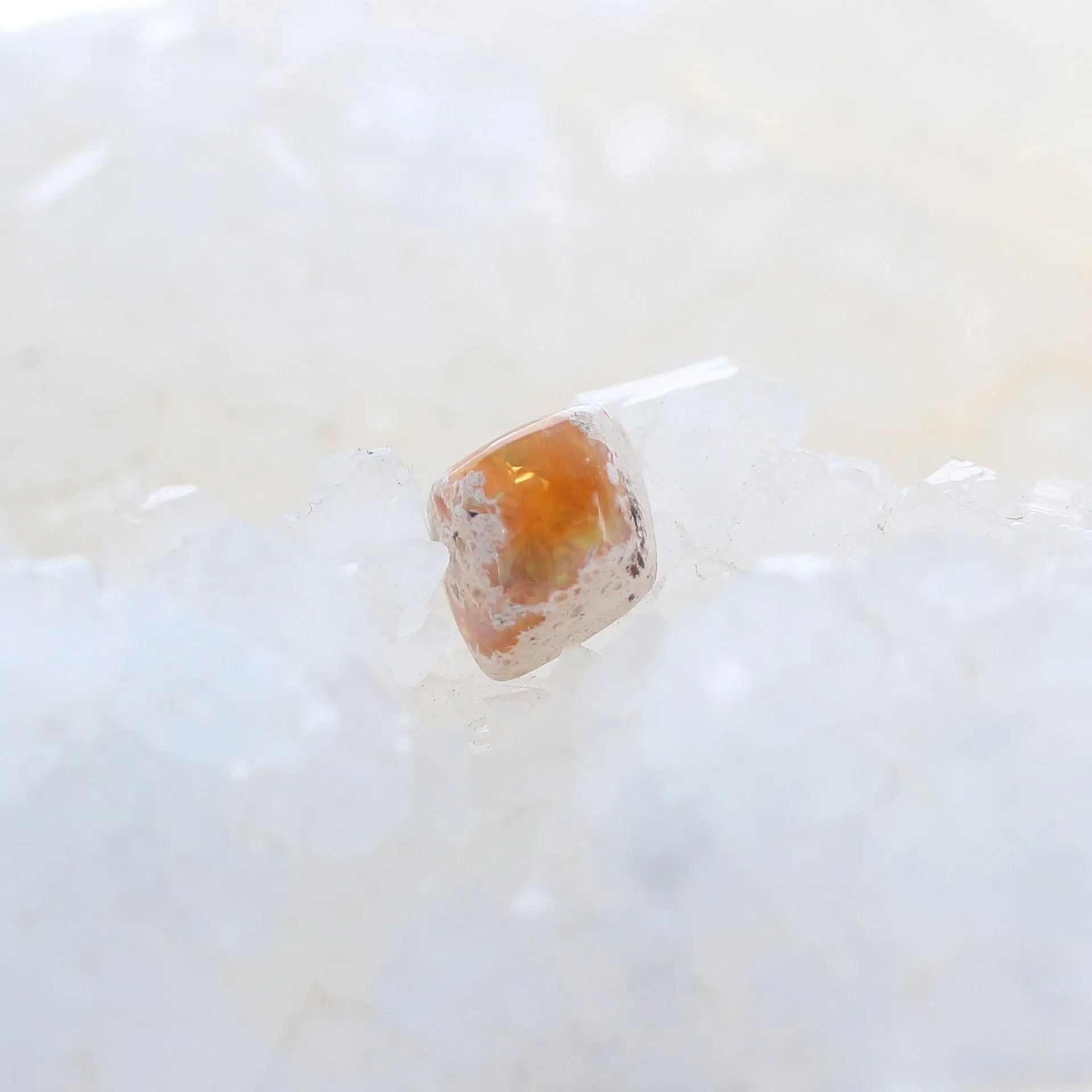 Mexican Opal Cabochon Sunset Orange Diamond Shape