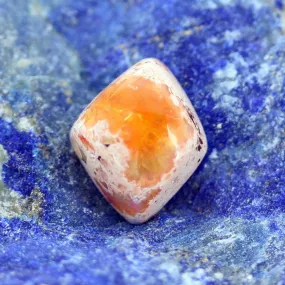 Mexican Opal Cabochon Sunset Orange Diamond Shape