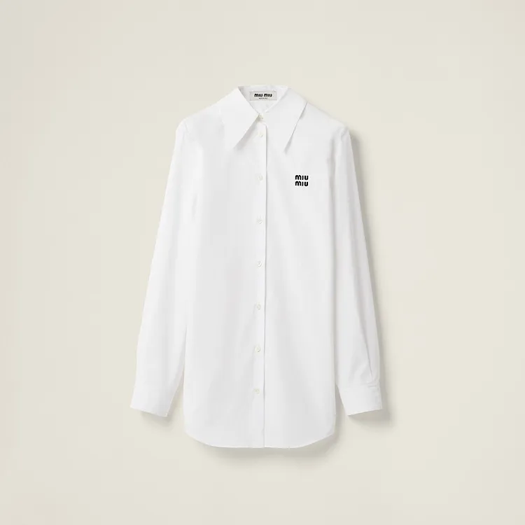 MiuMiu  |Casual Style Long Sleeves Cotton Elegant Style Bridal Logo