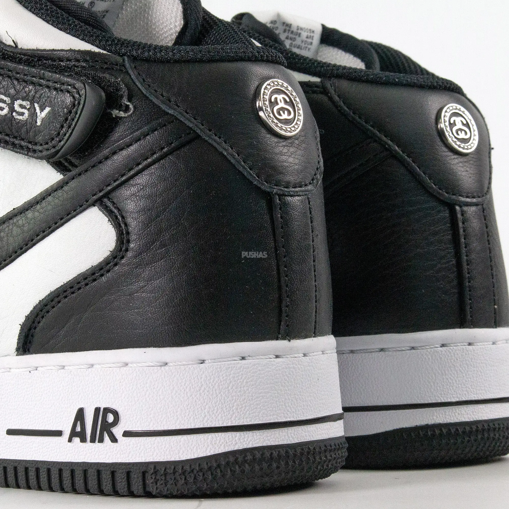 Nike Air Force 1 Mid Stussy 'Light Bone Black' (2022)