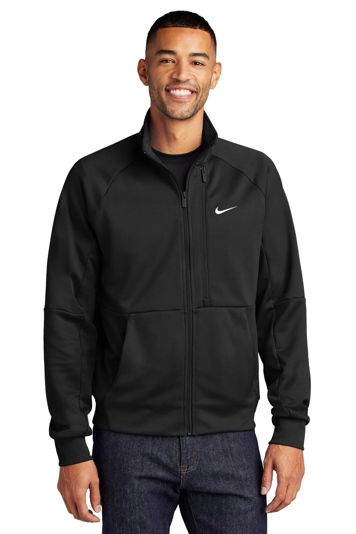 Nike Full-Zip Chest Swoosh Custom Jackets, Black