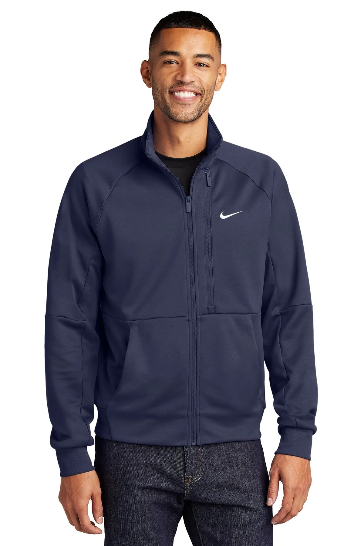 Nike Full-Zip Chest Swoosh Custom Jackets, Midnight Navy