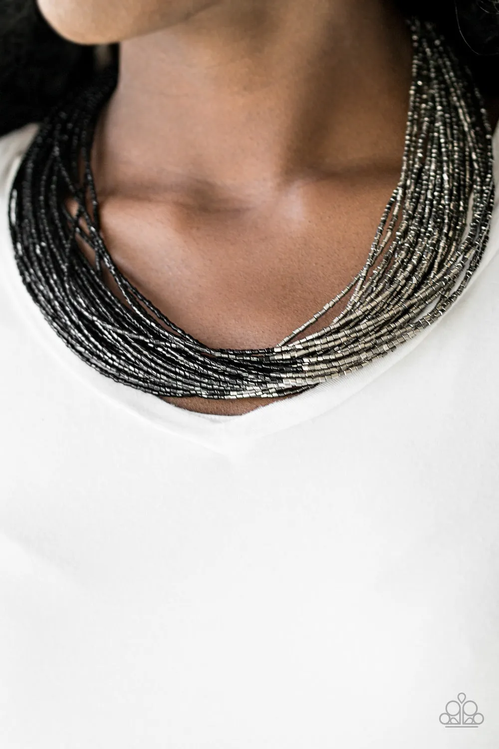 Paparazzi Flashy Fashion - Black Multi Necklace