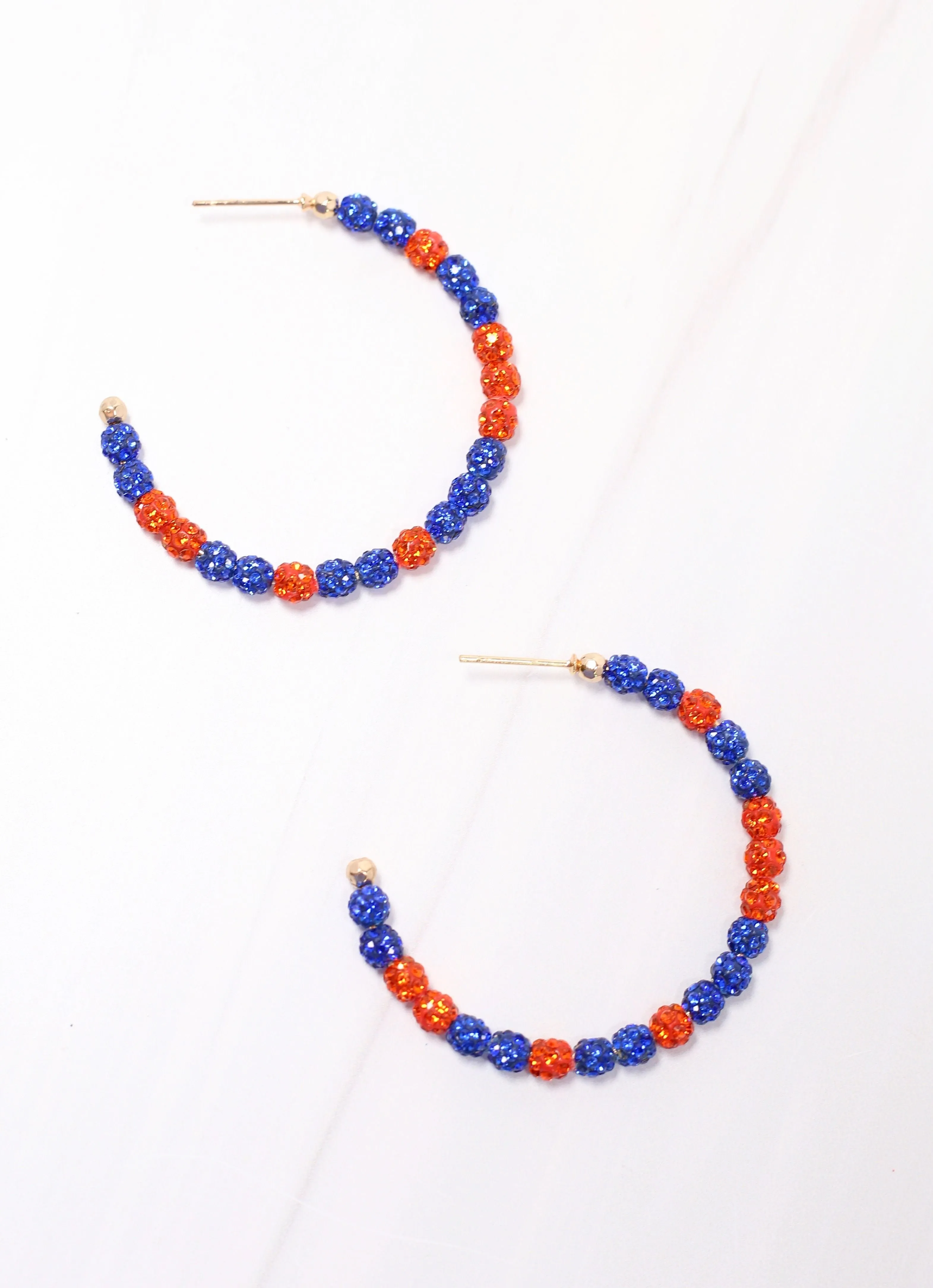 Pave Hoop Earring BLUE ORANGE