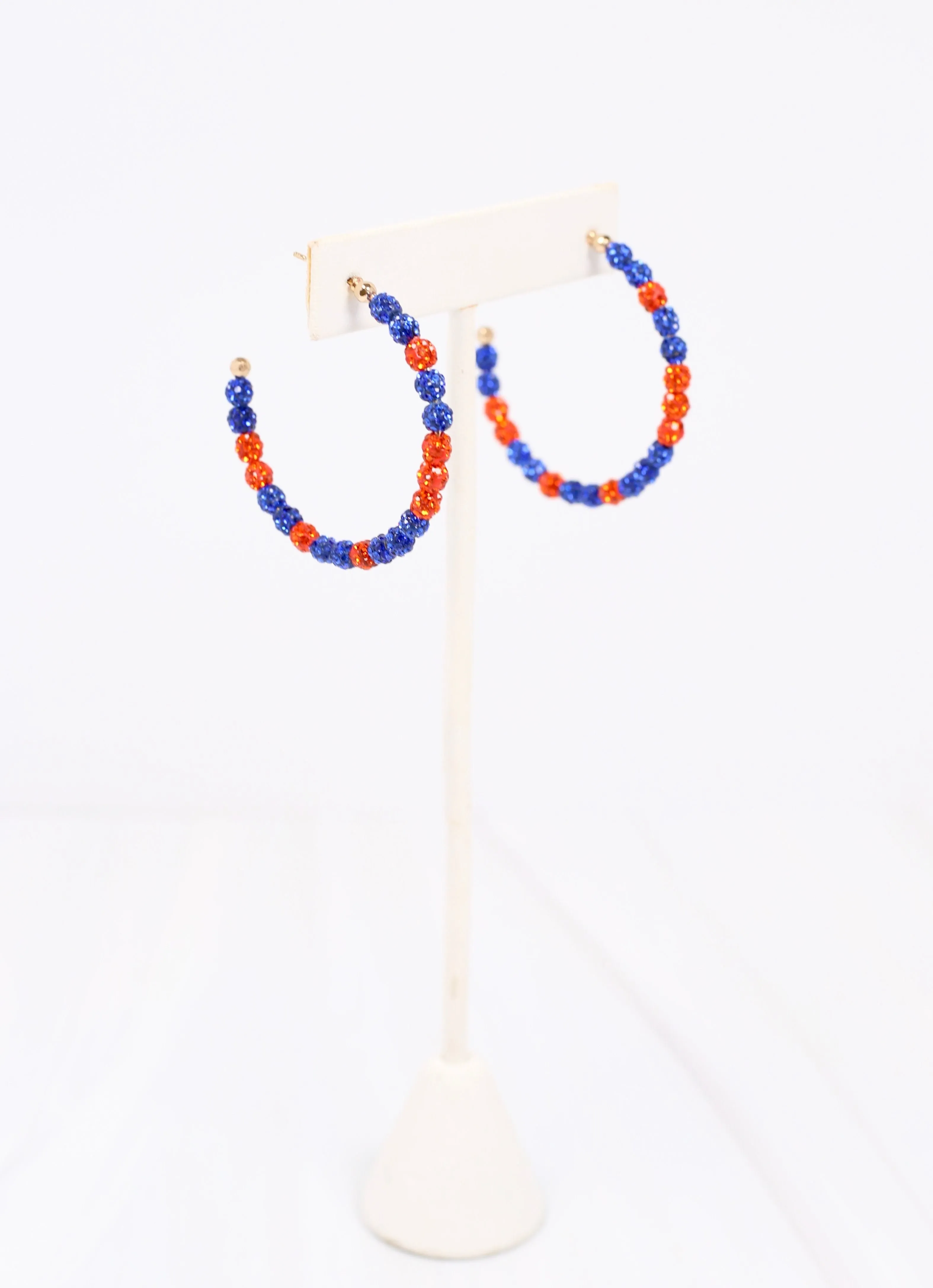 Pave Hoop Earring BLUE ORANGE