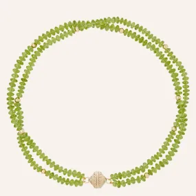 Peppercorn Peridot 6mm Double Strand Necklace