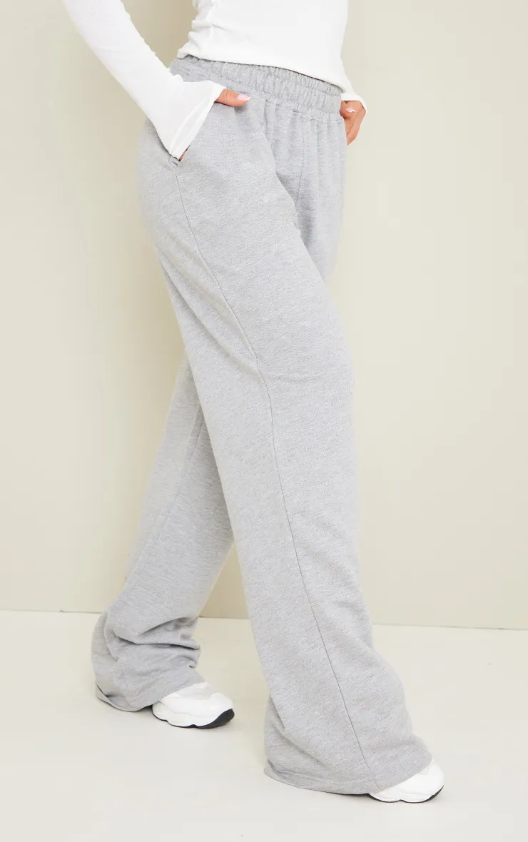 Plt Grey Marl Embroidered Wide Leg Joggers