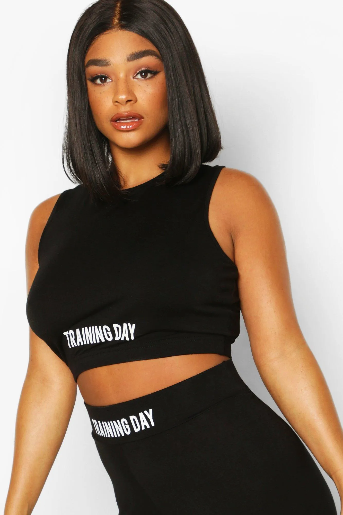 Plus Activewear 'Training Day' Slogan Gym Top