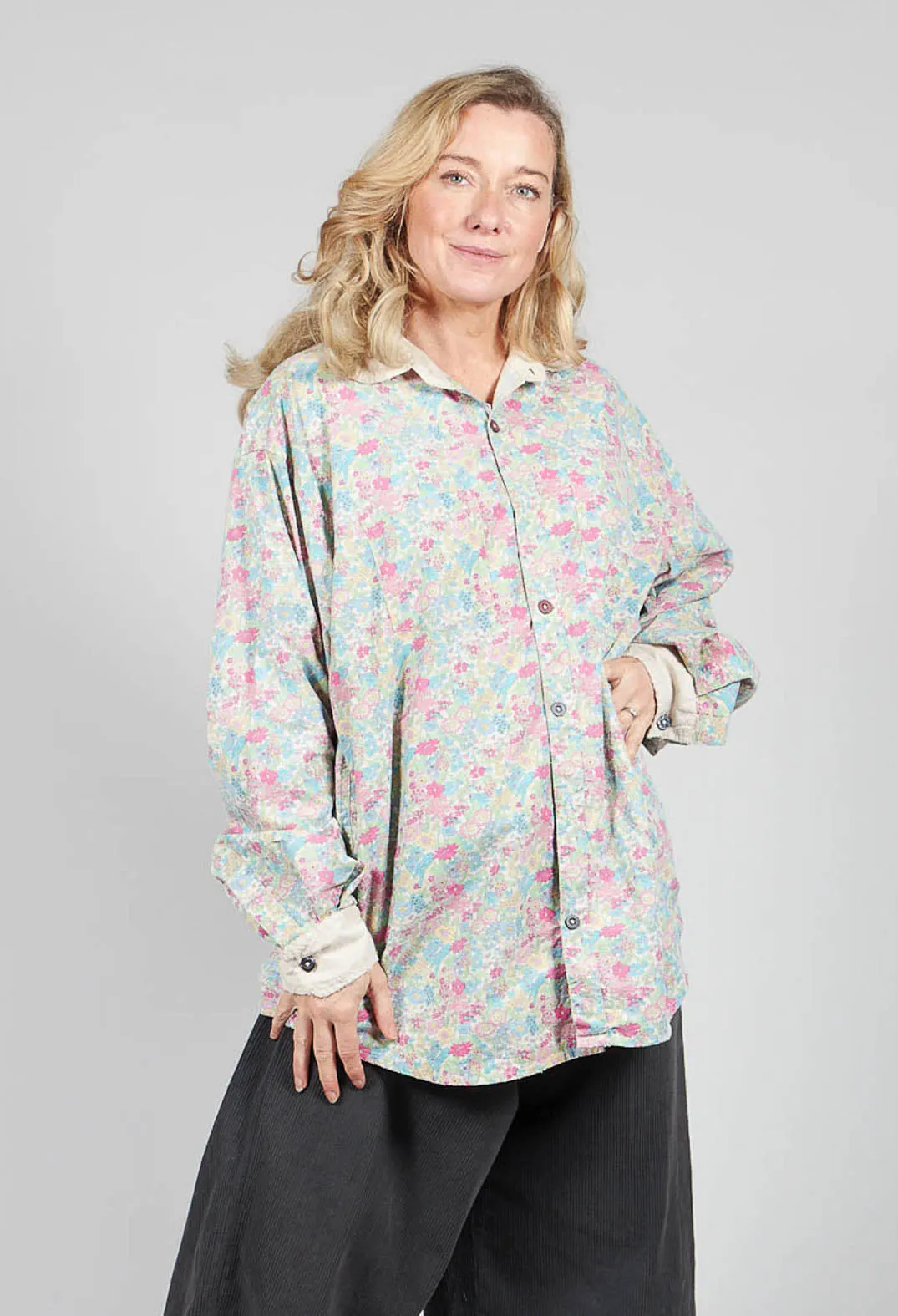 Printed Shirt in Blue Bird