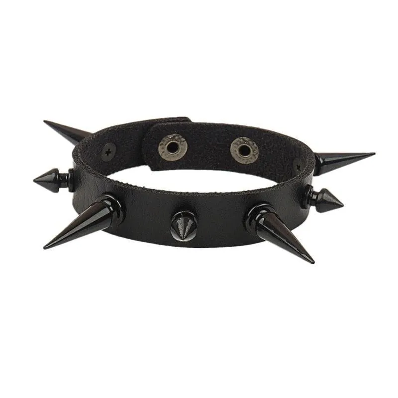 Punk Gothic Goth Rivet Wrap Bracelet