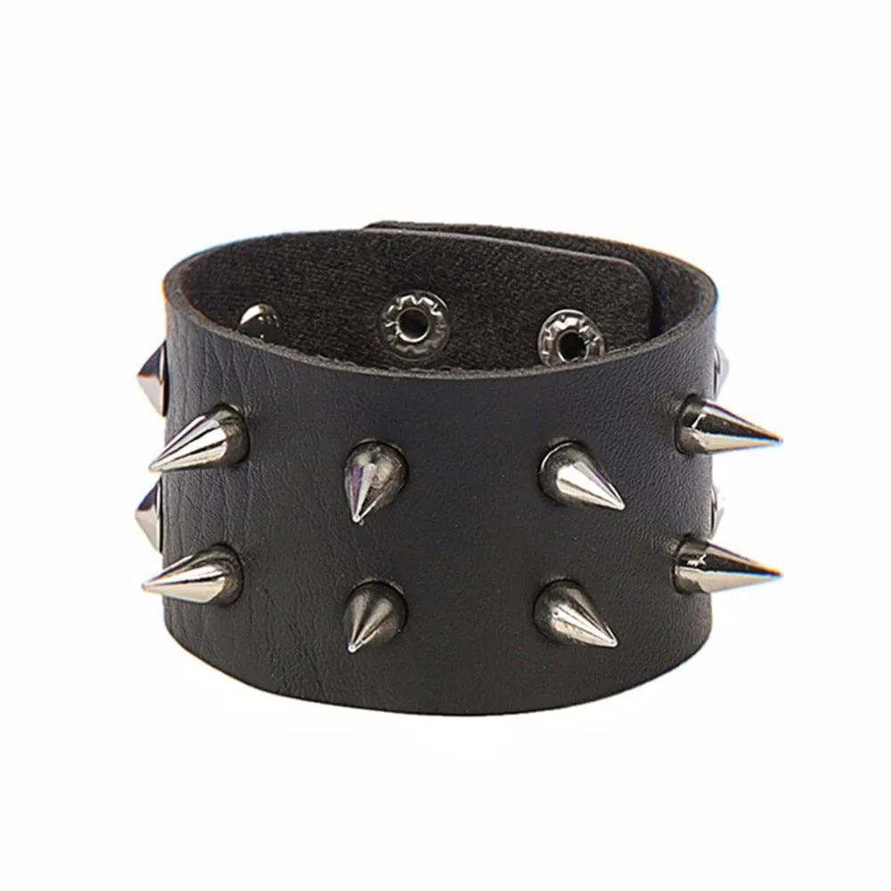 Punk Gothic Goth Rivet Wrap Bracelet