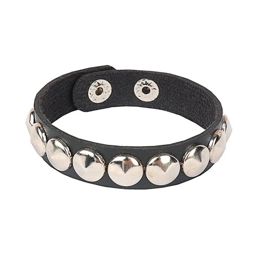 Punk Gothic Goth Rivet Wrap Bracelet