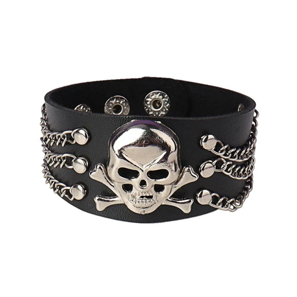 Punk Gothic Goth Rivet Wrap Bracelet