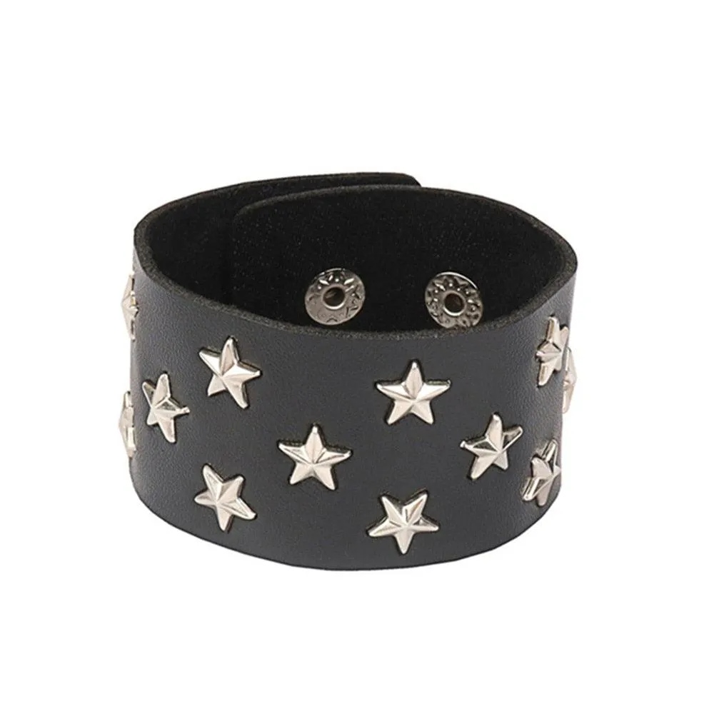 Punk Gothic Goth Rivet Wrap Bracelet