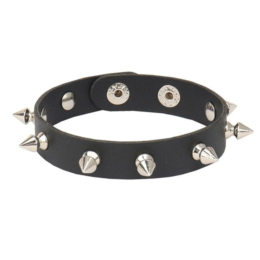 Punk Gothic Goth Rivet Wrap Bracelet