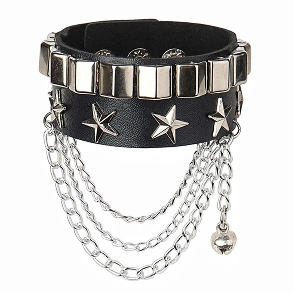 Punk Gothic Goth Rivet Wrap Bracelet