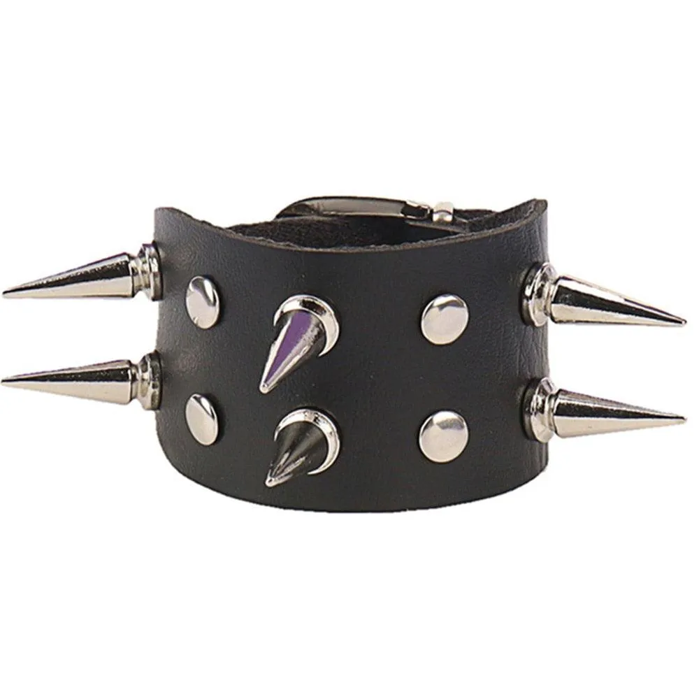 Punk Gothic Goth Rivet Wrap Bracelet