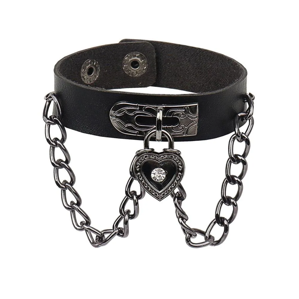 Punk Gothic Goth Rivet Wrap Bracelet