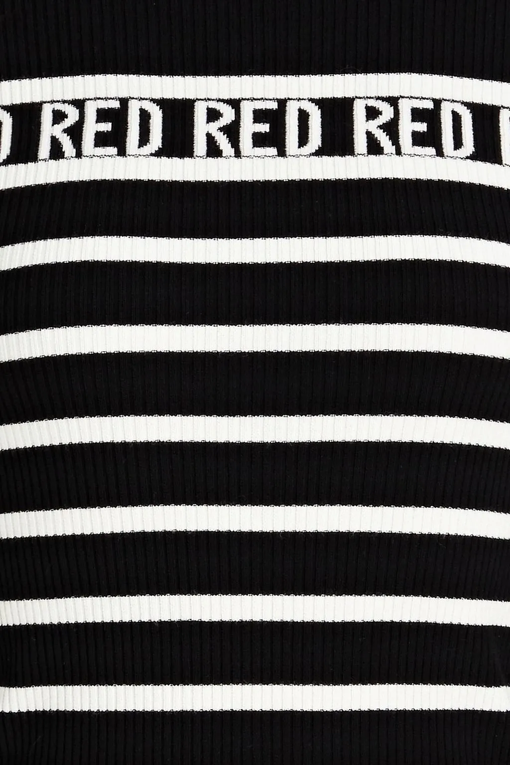 RED VALENTINO  |Crew Neck Stripes Casual Style Rib Street Style Long Sleeves