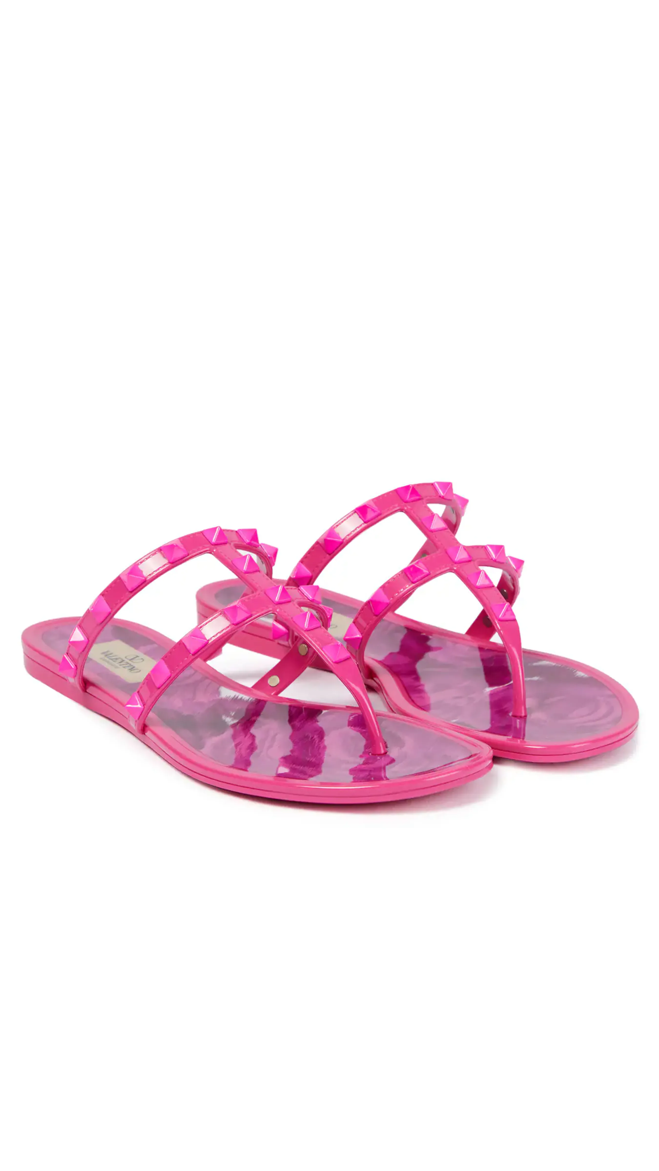 Rockstud Flat Rubber Sandals - Pink PP