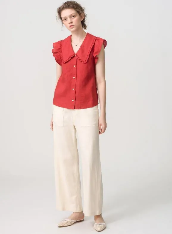 Ron Herman  |Casual Style Linen Sleeveless Street Style Plain Cotton