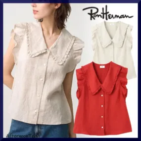 Ron Herman  |Casual Style Linen Sleeveless Street Style Plain Cotton