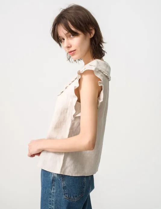 Ron Herman  |Casual Style Linen Sleeveless Street Style Plain Cotton