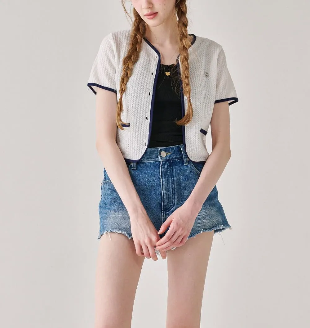 RONRON  |Casual Style Street Style Bi-color Plain Short Sleeves