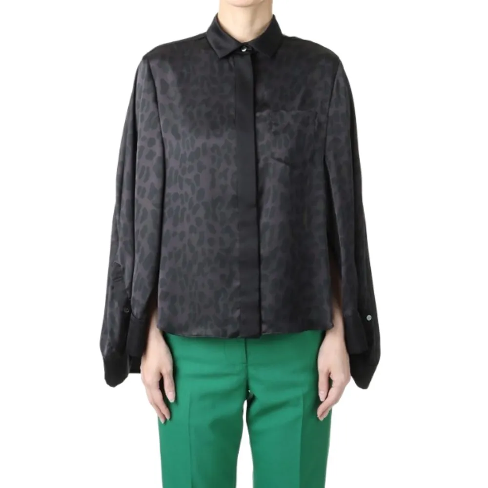 sacai  |Leopard Patterns Casual Style Long Sleeves Office Style