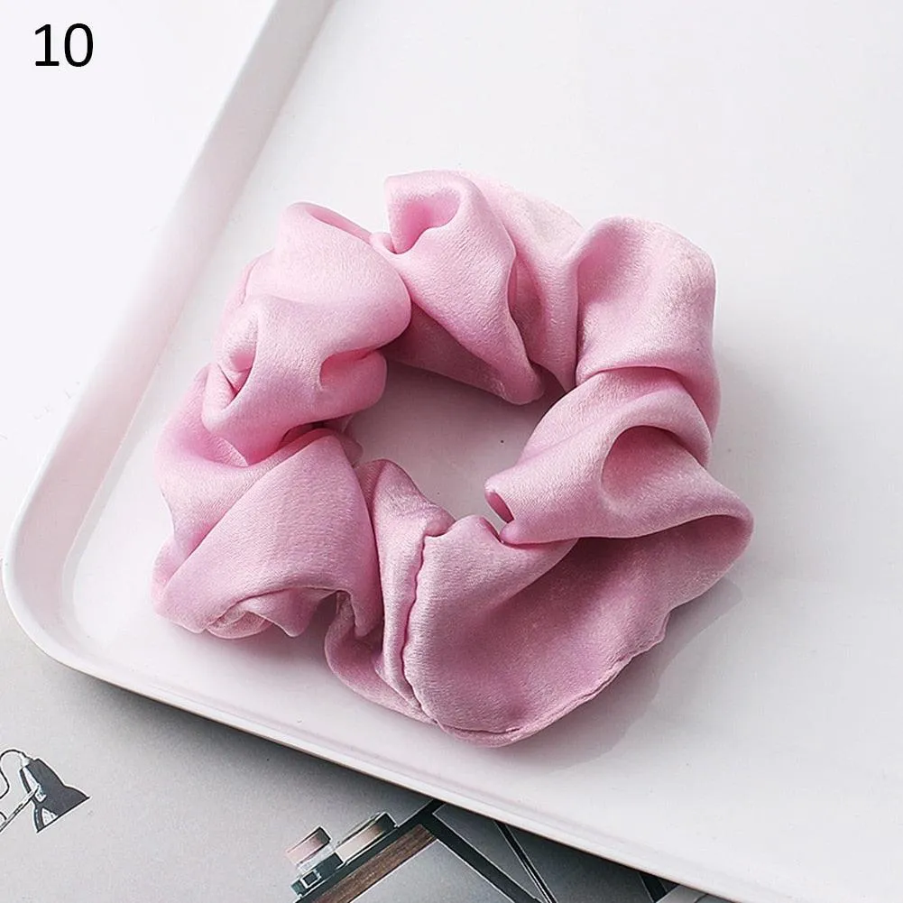 Silk Satin Scrunchies Large Elastic Rubber Hair Band