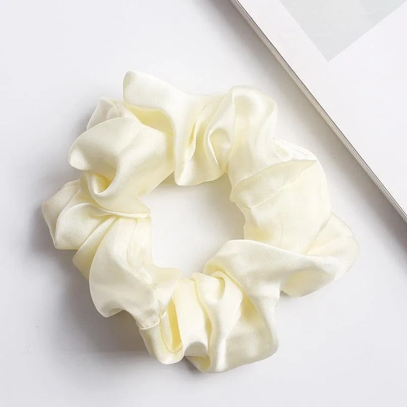 Silk Satin Scrunchies Large Elastic Rubber Hair Band