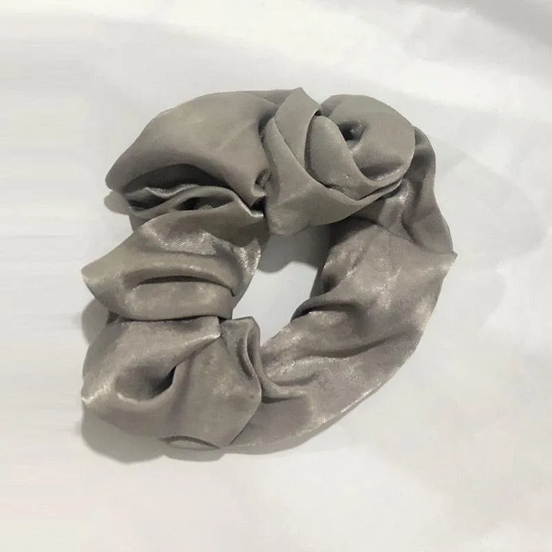 Silk Satin Scrunchies Large Elastic Rubber Hair Band