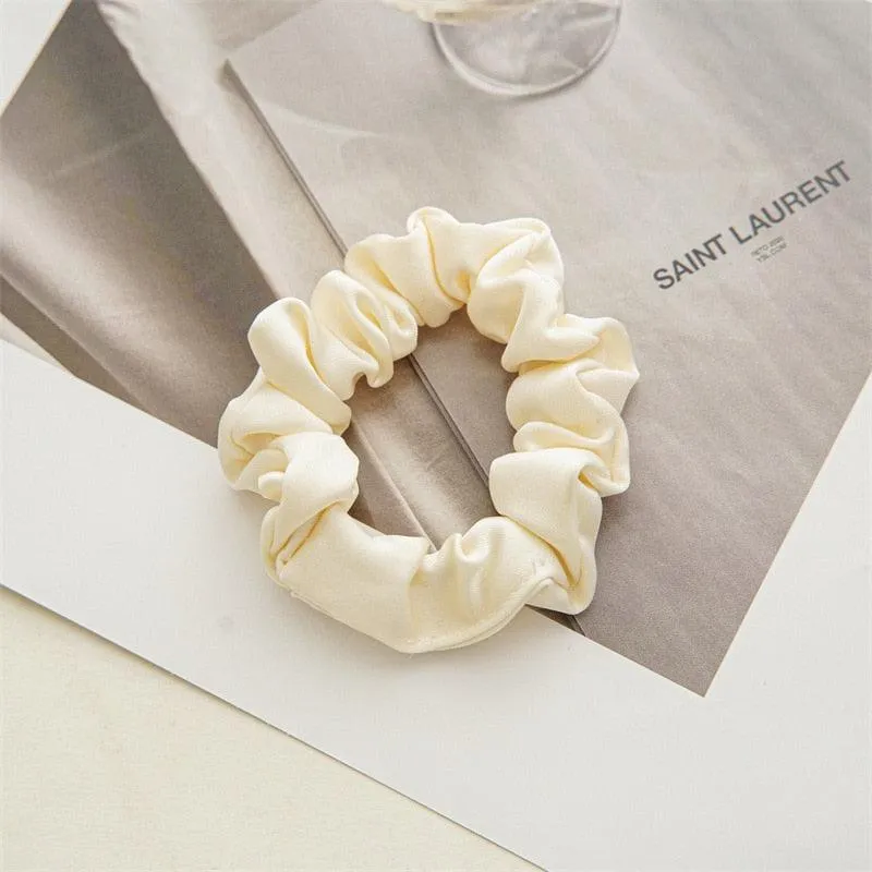 Silk Satin Scrunchies Large Elastic Rubber Hair Band