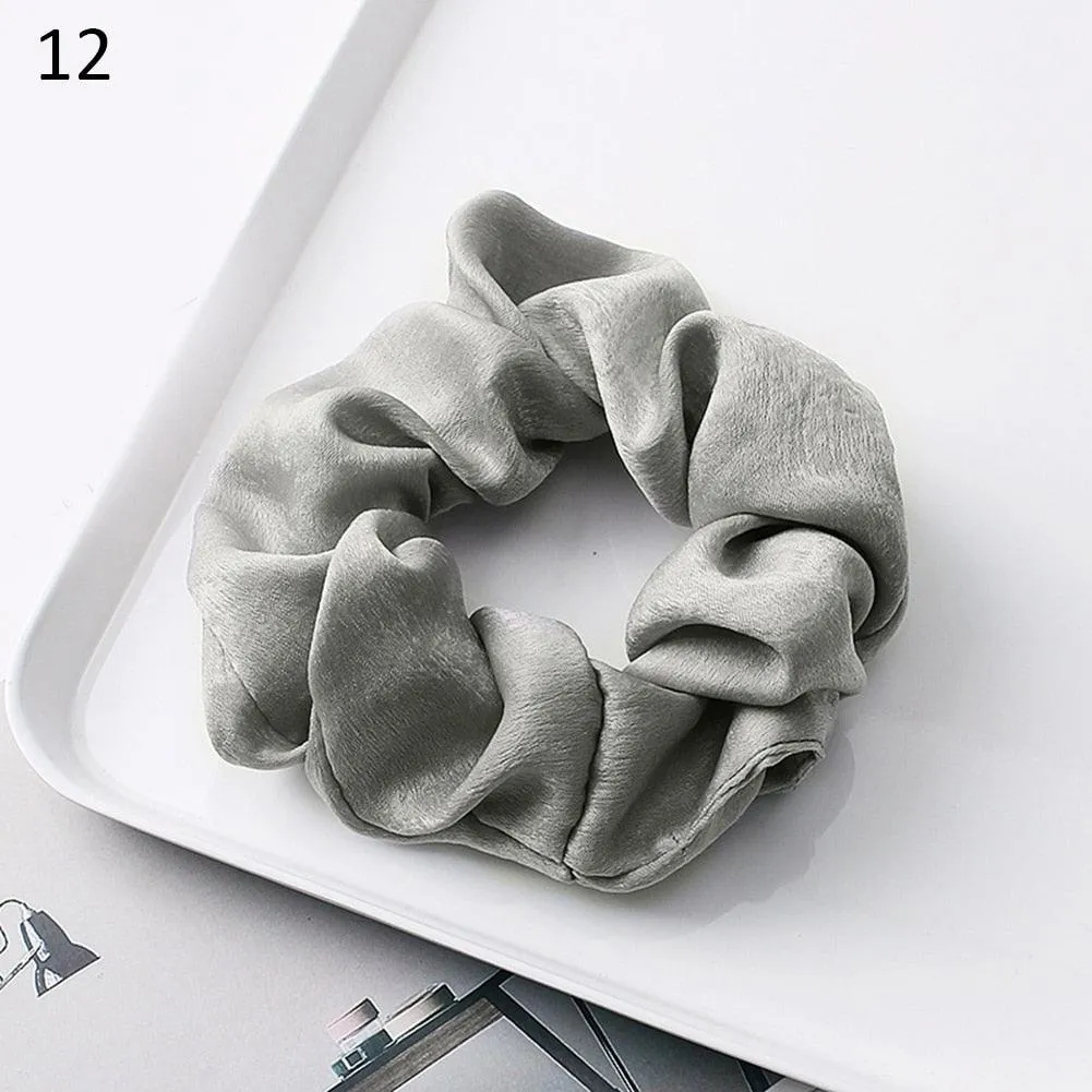 Silk Satin Scrunchies Large Elastic Rubber Hair Band