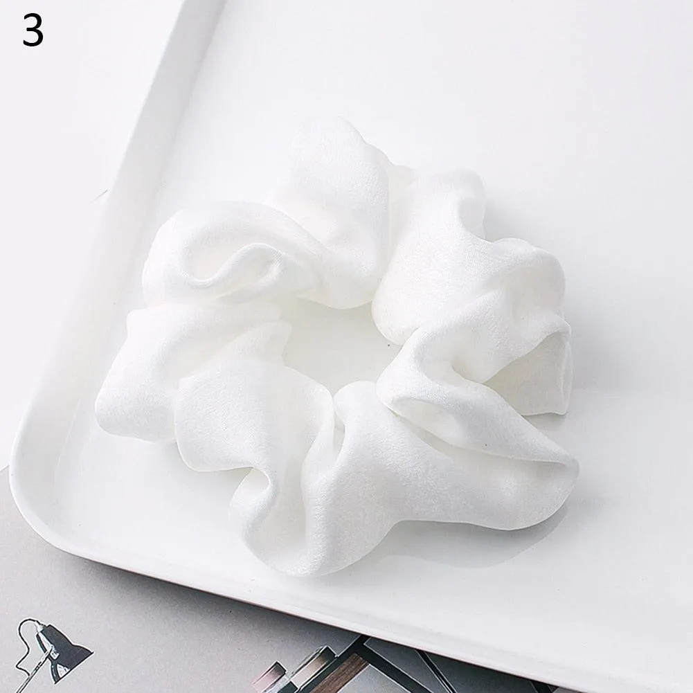 Silk Satin Scrunchies Large Elastic Rubber Hair Band