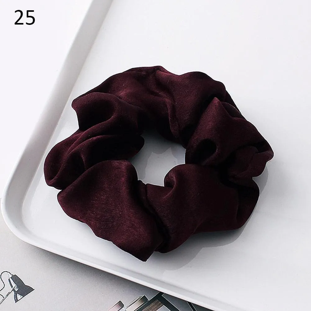 Silk Satin Scrunchies Large Elastic Rubber Hair Band