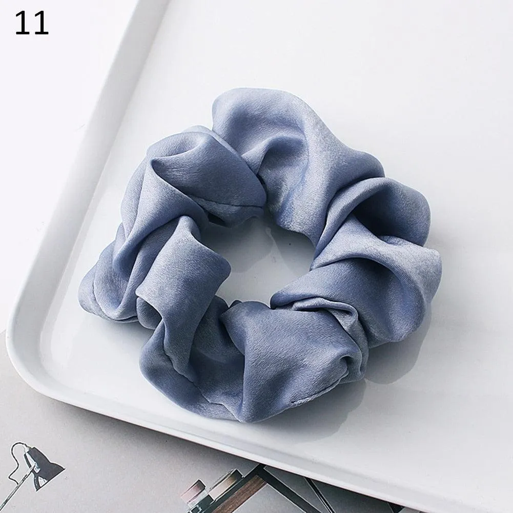 Silk Satin Scrunchies Large Elastic Rubber Hair Band