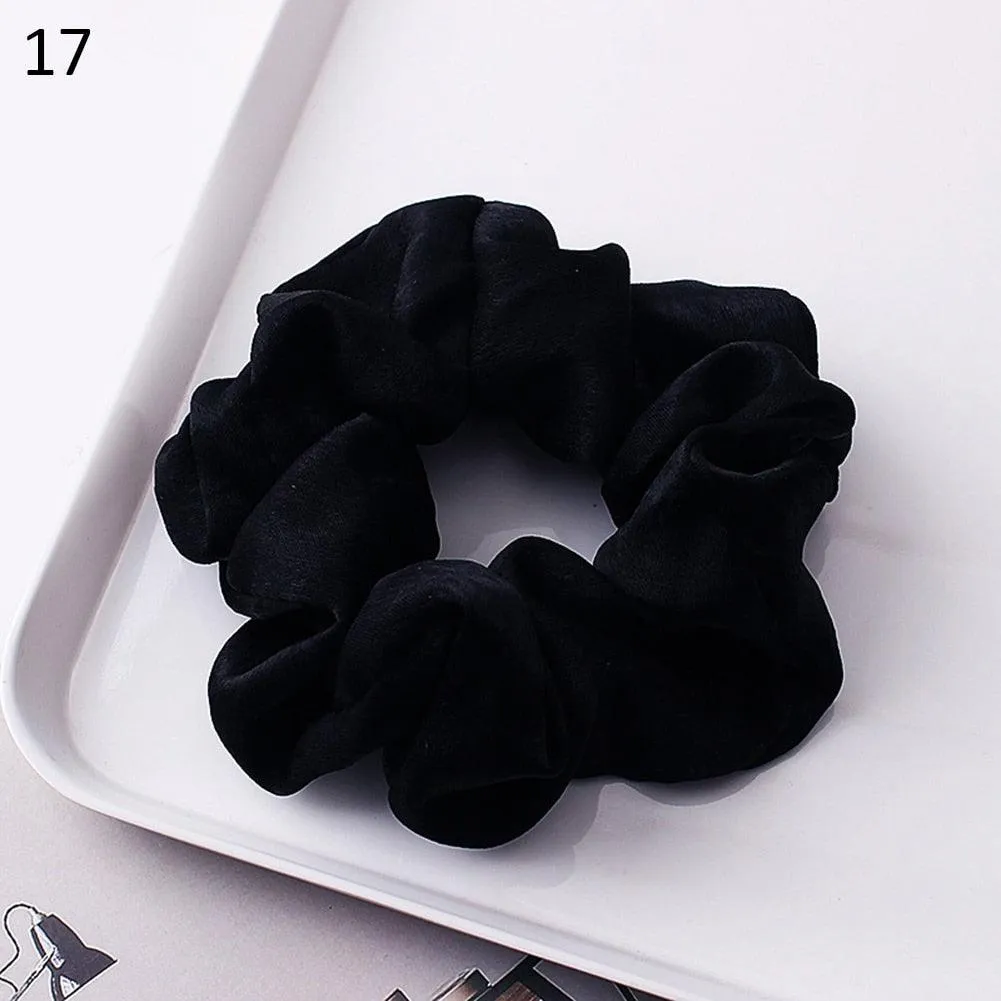 Silk Satin Scrunchies Large Elastic Rubber Hair Band