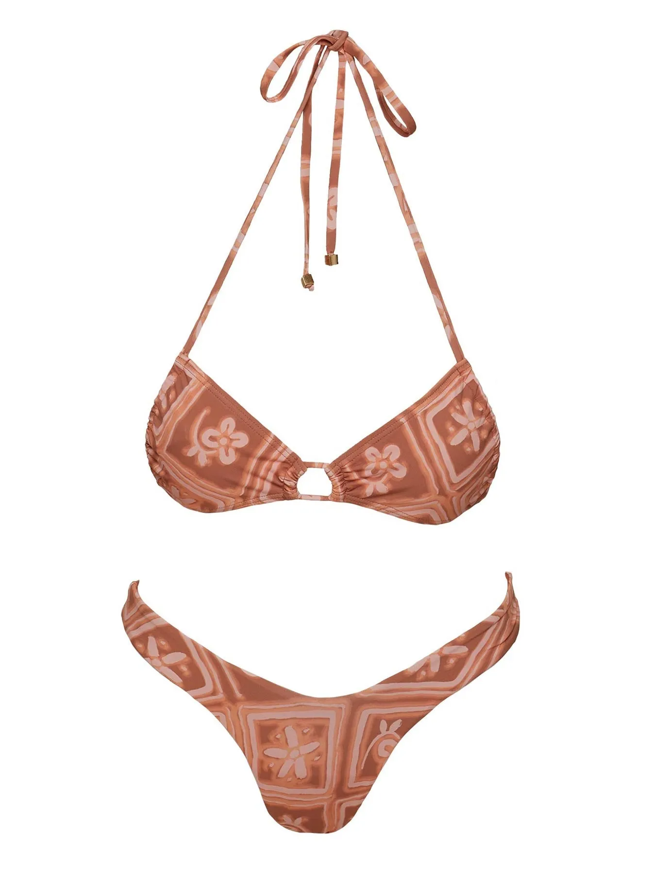 Sosna Bandea Halter Bikini Top Rust / Pink