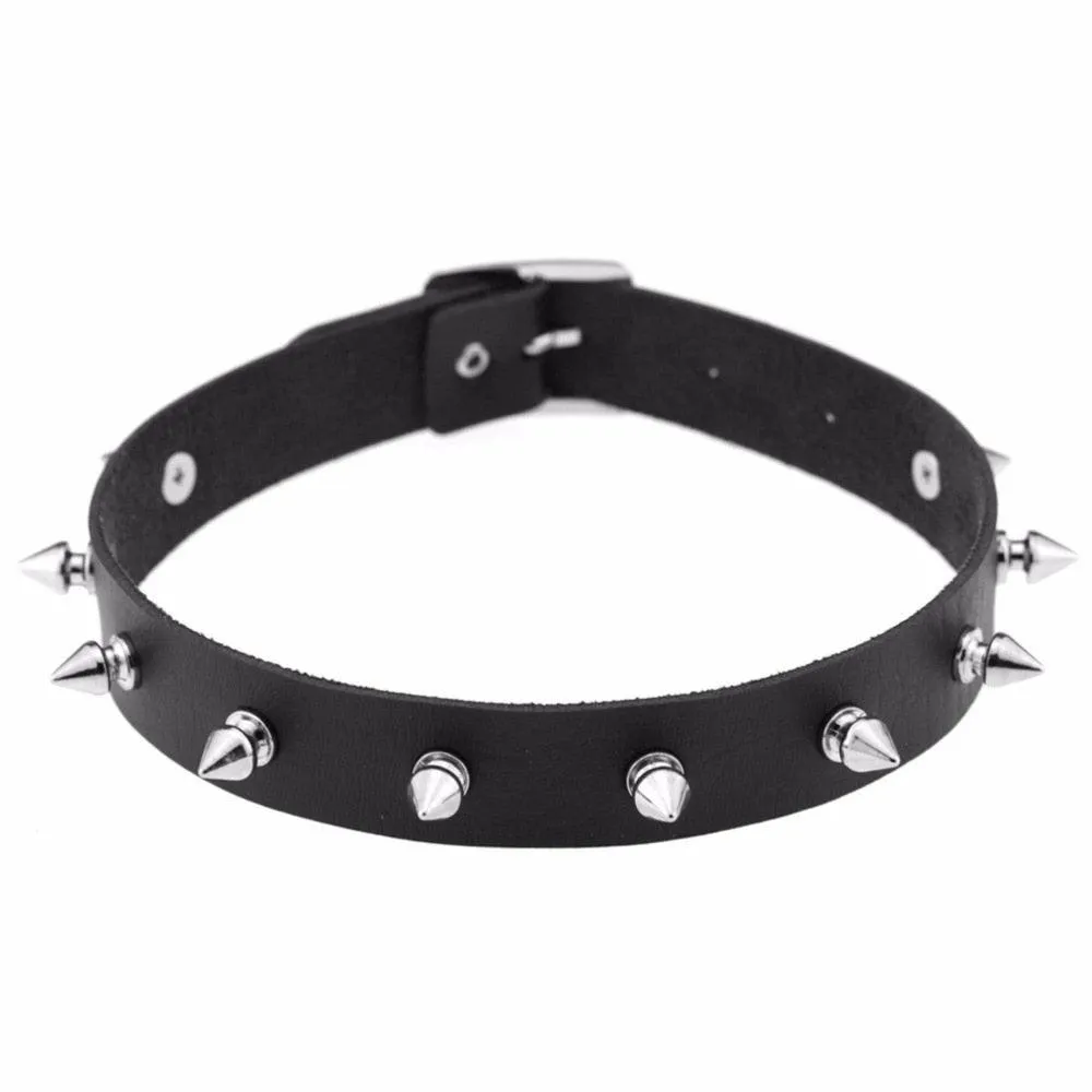 Spike Choker Punk Collar Necklace Gothic