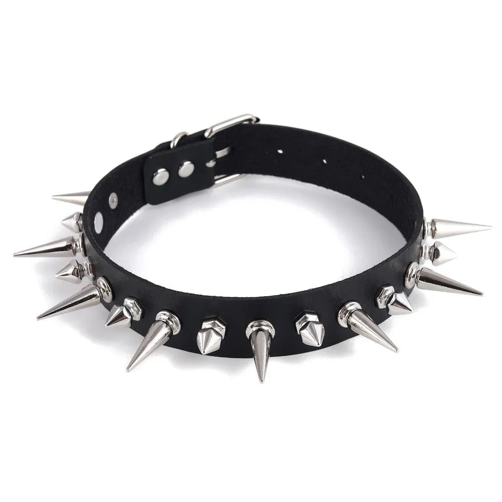 Spike Choker Punk Collar Necklace Gothic