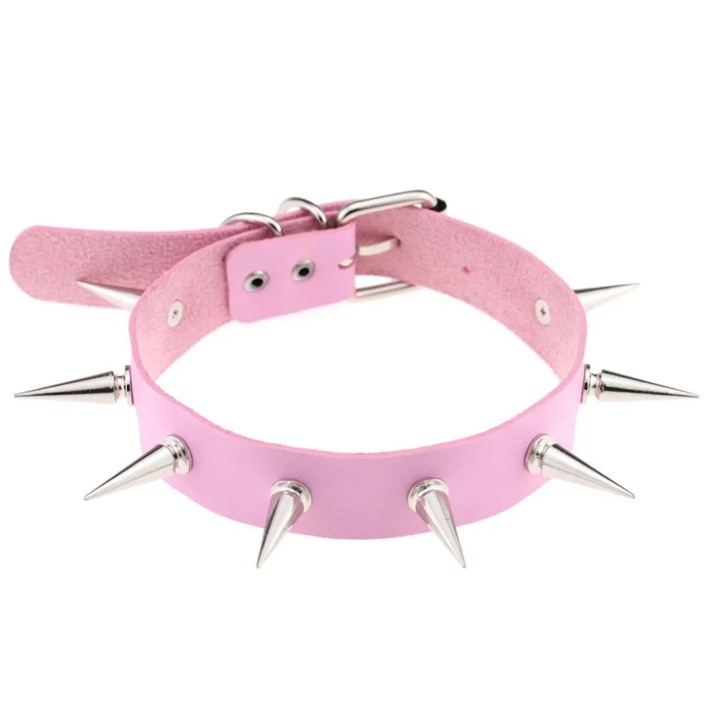 Spike Choker Punk Collar Necklace Gothic