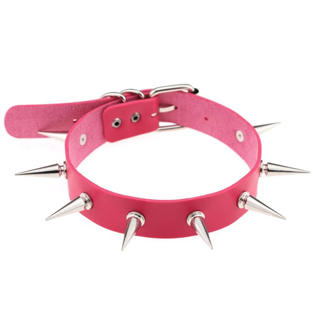 Spike Choker Punk Collar Necklace Gothic