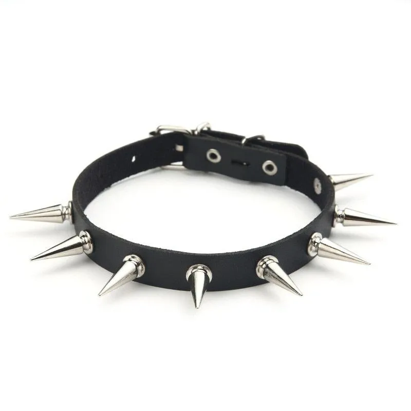 Spike Choker Punk Collar Necklace Gothic