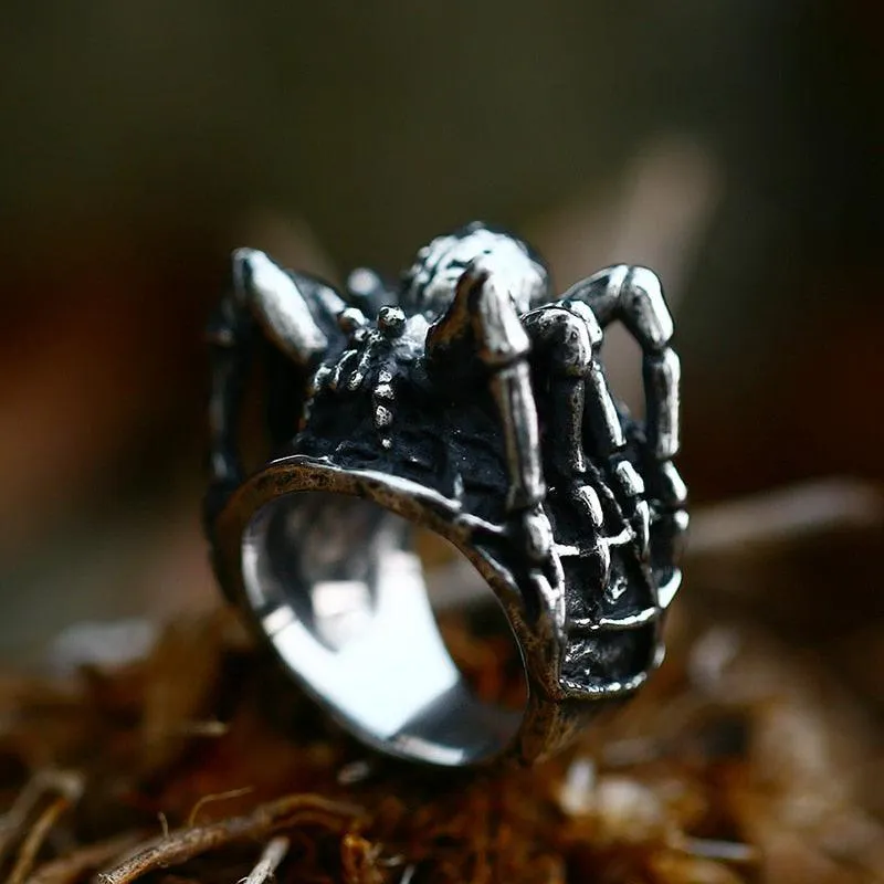 Stainless Steel Unique Punk Cool spider Ring