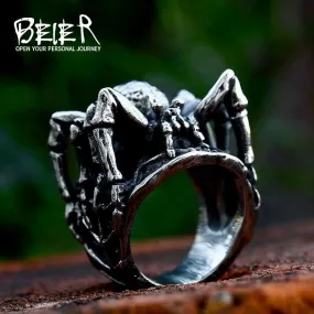 Stainless Steel Unique Punk Cool spider Ring