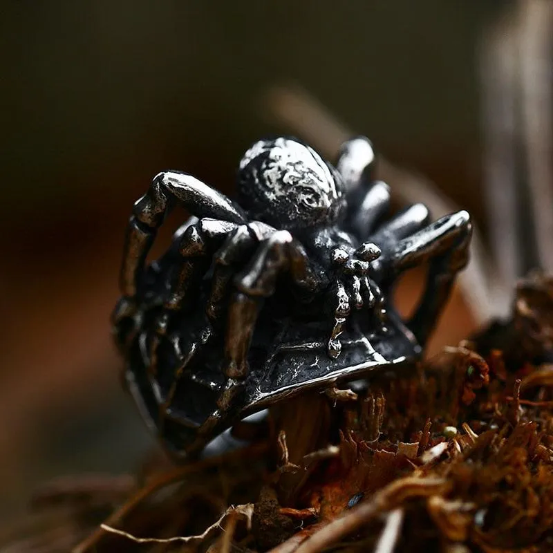 Stainless Steel Unique Punk Cool spider Ring